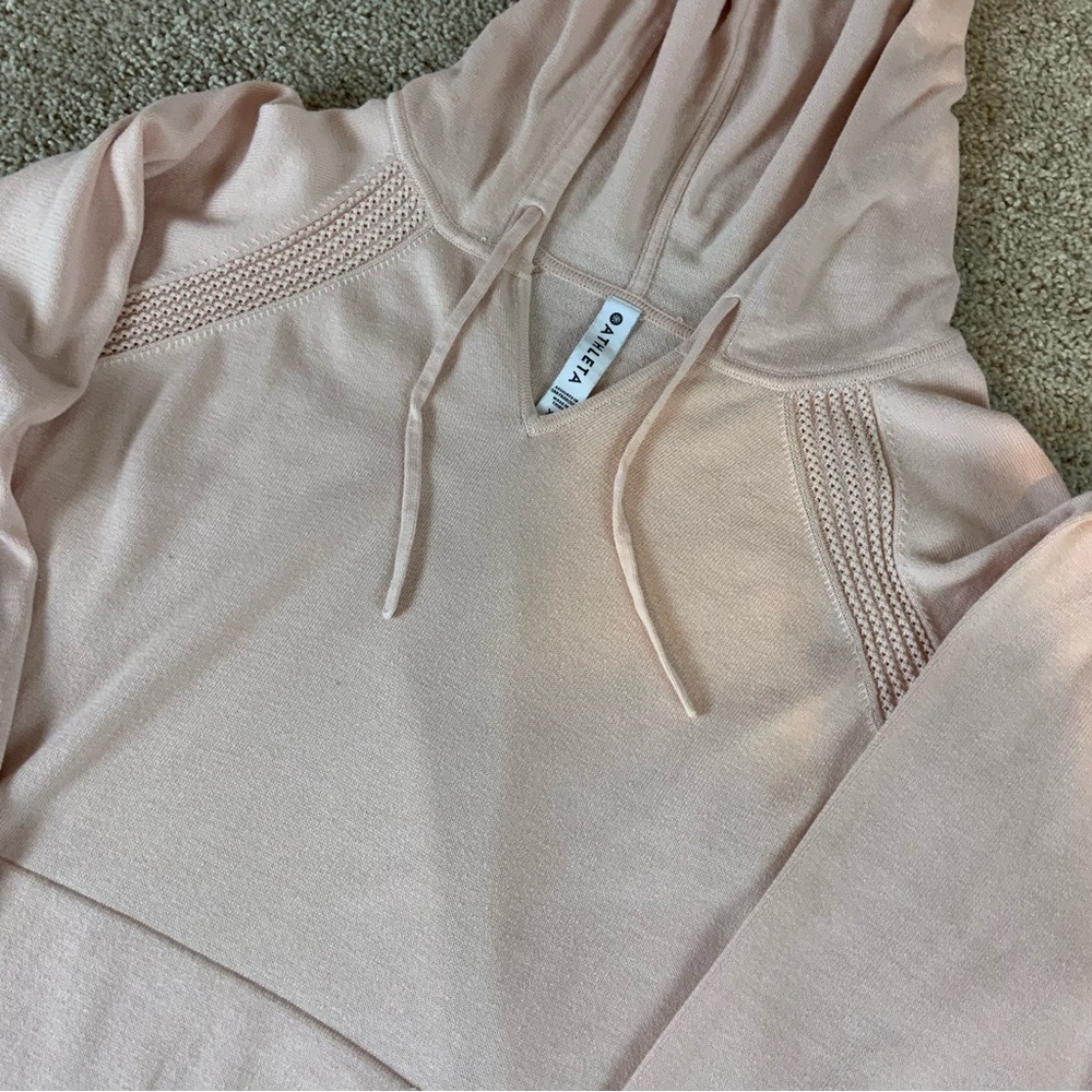 Athleta Women’s XL Evergreen Hoodie Sweater Orchid Pink T608